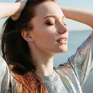 15 Pairs Stainless Steel Stud Earrings For Women Birthstone Hypoallergenic Cubic